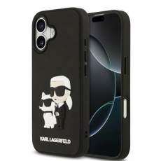 Karl Lagerfeld 3D Rubber Karl & Choupette series Back Case KLHCP17S3DRKCNK priekš Apple iPhone 17 - Melns - silikona aizmugures apvalks / bampers-vāciņš