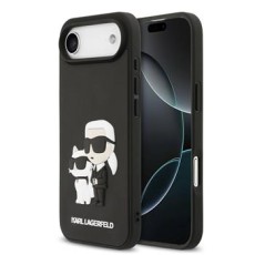 Karl Lagerfeld 3D Rubber Karl & Choupette series Back Case KLHCP17M3DRKCNK priekš Apple iPhone 17 Air - Melns - silikona aizmugures apvalks / bampers-vāciņš
