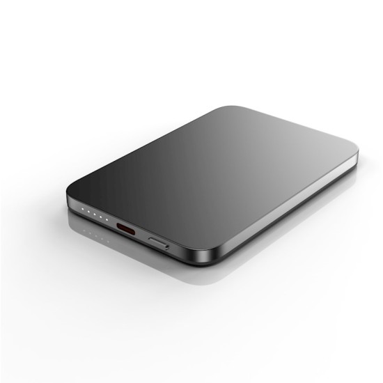 Qualo 5000mAh MagSafe Power Bank 20W with USB Type-C - Pelēks - Ārējas uzlādes batereja lādētājs-akumulators ar MagSafe