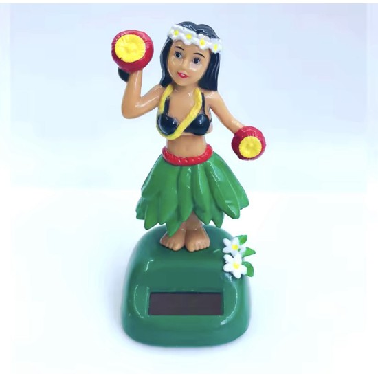 Solar-Powered Car Panel Decoration - Dancing Hawaiian Girl - Design 4 - Automašīnas paneļa dekors - Dejojoša havajiete