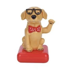 Solar-Powered Car Panel Decoration - Waving Dog - Bēšs - Automašīnas paneļa dekors - Mājošs suns