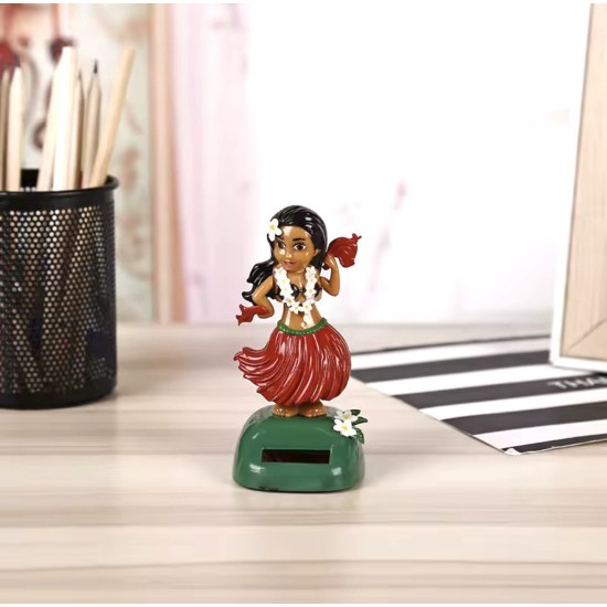 Solar-Powered Car Panel Decoration - Dancing Hawaiian Girl - Design 7 - Automašīnas paneļa dekors - Dejojoša havajiete