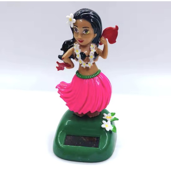 Solar-Powered Car Panel Decoration - Dancing Hawaiian Girl - Design 9 - Automašīnas paneļa dekors - Dejojoša havajiete