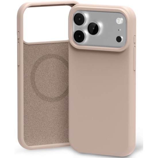 Mercury Pure Silicone Case (Microfiber Soft Touch) with MagSafe priekš Apple iPhone 17 Air - Rozā Smiltis - matēts silikona aizmugures apvalks (bampers vāciņš)