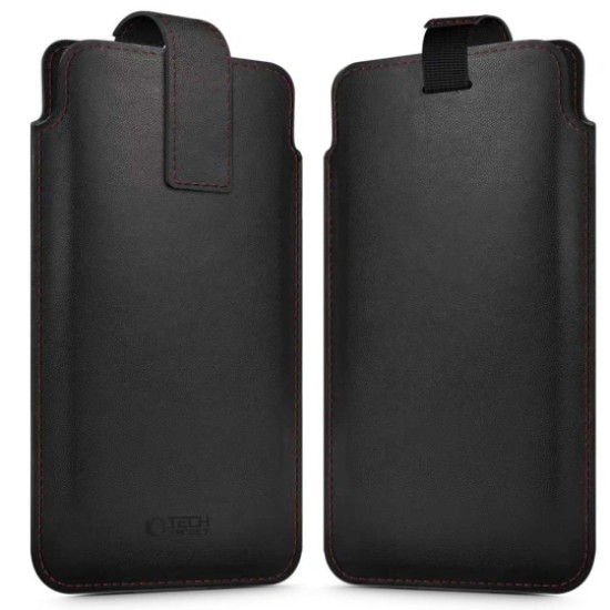 Tech-Protect SM65 Universal Phone Pouch Case 6.0 - 6.9-inch - Melns / Sarkans - universāls maks futlāris kabatiņa