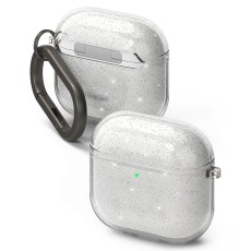 Ringke Glitter Case priekš Apple Airpods Pro 3 - Caurspīdīgs - silikona apvalks bezvadu austiņu lādēšanas ierīcei ar karabīni