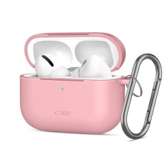 Tech-Protect Silicone Hook Case priekš Apple Airpods Pro 3 - Gaiši Rozā - silikona apvalks bezvadu austiņu lādēšanas ierīcei ar karabīni