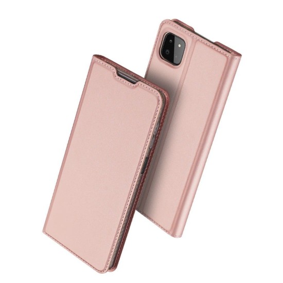 Dux Ducis Skin Pro series priekš Samsung Galaxy A17 4G A175 / A17 5G A176 - Rozā Zelts - sāniski atverams maciņš ar magnētu un stendu