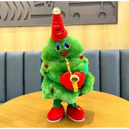 Singing and Dancing Christmas Tree Plush Toy - Dejojoša un Dziedājoša Ziemassvētku Eglīte - Plīša rotaļlieta