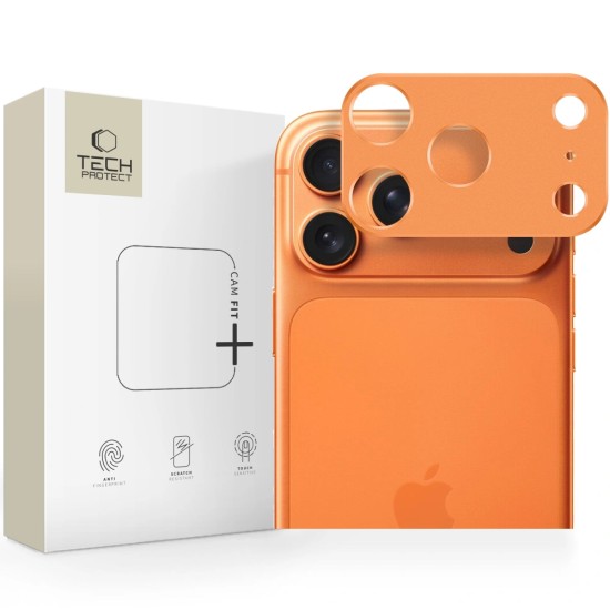 Tech-Protect Camalloy Fit+ camera protector priekš Apple iPhone 17 Pro - Oranžs - metālisks aizmugurējās kameras aizsargs