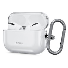 Tech-Protect FlexAir Case priekš Apple Airpods Pro 3 - Caurspīdīgs - silikona apvalks bezvadu austiņu lādēšanas ierīcei ar karabīni