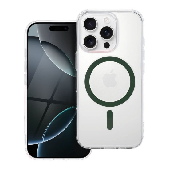 Drop Glue Colorful Ring Mag Cover with MagSafe priekš Samsung Galaxy A16 4G A165 / A16 5G A166 - Caurspīdīgs / Zaļš - silikona aizmugures apvalks / bampers-vāciņš