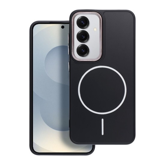 Frame MagSafe Back Case priekš Samsung Galaxy A16 4G A165 / A16 5G A166 - Melns - matēts silikona aizmugures apvalks / bampers-vāciņš