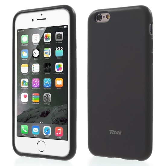 RoarKorea All Day Colorful Jelly Case priekš Apple iPhone 11 - Melns - matēts silikona apvalks / bampers-vāciņš