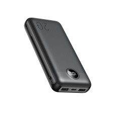 Veger 20000mAh Power Bank QC 3.0 / PD 20W with LED Display 2x USB / 1x USB-C / 1x Micro USB - Melns - Universāla ārējas uzlādes batereja lādētājs-akumulators