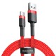 Baseus 1M Cafule 3A USB to Type-C cable - Sarkans - USB-C lādēšanas un datu kabelis / vads
