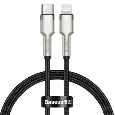 Baseus 0.25M Cafule Metal PD 20W Fast Charging Type-C to Lightning cable - Melns - Apple iPhone / iPad lādēšanas un datu kabelis / vads