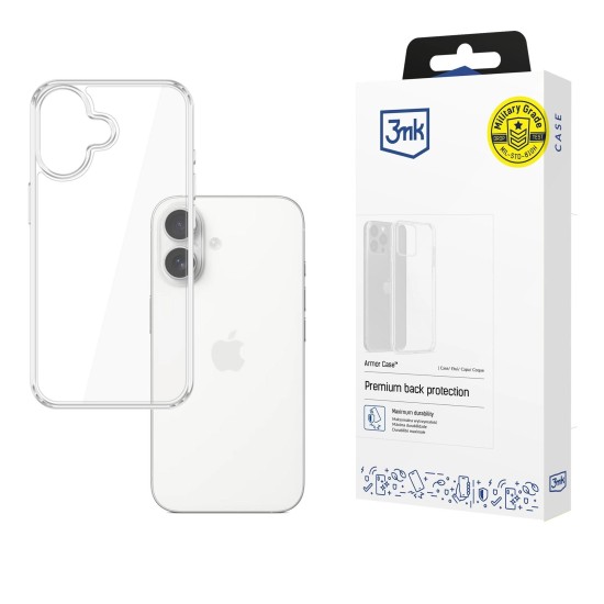 3MK Armor Case priekš Apple iPhone 17 - Caurspīdīgs - triecienizturīgs silikona aizmugures apvalks / bampers-vāciņš