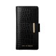 iDeal of Sweden Cora SS22 Wallet Case priekš Apple iPhone 11 - Jet Black Croco - mākslīgās ādas sāniski atverams maciņš ar bamperu uz magnēta