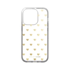 iDeal of Sweden Clear MagSafe Back Case priekš Apple iPhone 14 Pro - Golden Hearts - silikona aizmugures apvalks / bampers-vāciņš