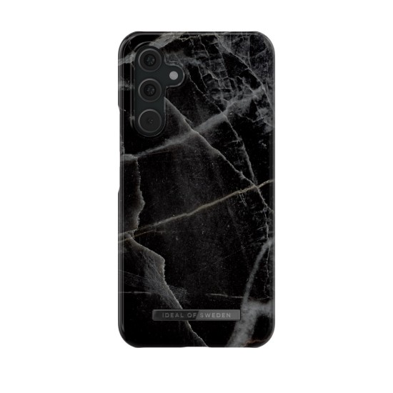 iDeal of Sweden Fashion Back Case priekš Samsung Galaxy A54 5G A546 - Black Thunder Marble - plastikāta aizmugures apvalks ar iebūvētu metālisku plāksni / bampers-vāciņš