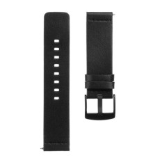 22mm Tactical 307 Leather Watch Band - Melns - dabīgās ādas siksniņas (jostas) priekš pulksteņiem