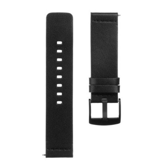 22mm Tactical 307 Leather Watch Band - Melns - dabīgās ādas siksniņas (jostas) priekš pulksteņiem