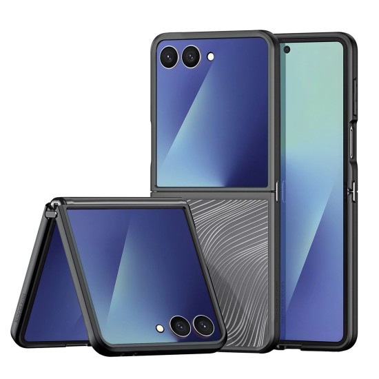 Dux Ducis Aimo Back Case priekš Samsung Galaxy Flip7 5G - Caurspīdīgs / Melns - triecienizturīgs silikona aizmugures apvalks / bampers-vāciņš