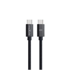 Maxlife 1M USB Type-C to Type-C 60W cable - Melns - USB-C lādēšanas un datu kabelis / vads
