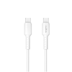 Maxlife 1M USB Type-C to Type-C 60W cable - Balts - USB-C lādēšanas un datu kabelis / vads