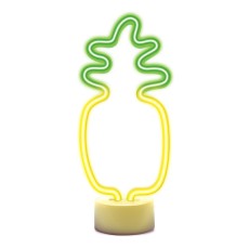 Forever Decorative Neon LED Light on Stand 29 x 12 x 8 cm (3xAA Batteries or USB plug) - Ananass - Dekoratīva neona LED lampa