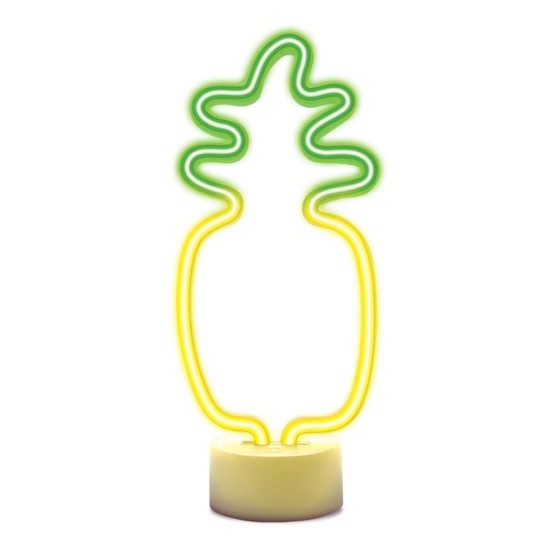 Forever Decorative Neon LED Light on Stand 29 x 12 x 8 cm (3xAA Batteries or USB plug) - Ananass - Dekoratīva neona LED lampa