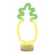 Forever Decorative Neon LED Light on Stand 29 x 12 x 8 cm (3xAA Batteries or USB plug) - Ananass - Dekoratīva neona LED lampa
