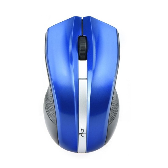 ART (AM-97) Wireless Optical Mouse 2.4G / 1000 DPI (2xAAA Batteries) - Zila - Bezvadu datorpele