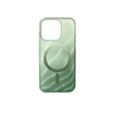 iDeal of Sweden Glitter Glow Back Case with MagSafe priekš Apple iPhone 16 Pro - Sage Green - silikona-plastikāta aizmugures apvalks / bampers-vāciņš