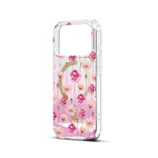 iDeal of Sweden Mirror Back Case with MagSafe priekš Apple iPhone 17 Pro Max - Rose Blush Floral - silikona-plastikāta aizmugures apvalks / bampers-vāciņš