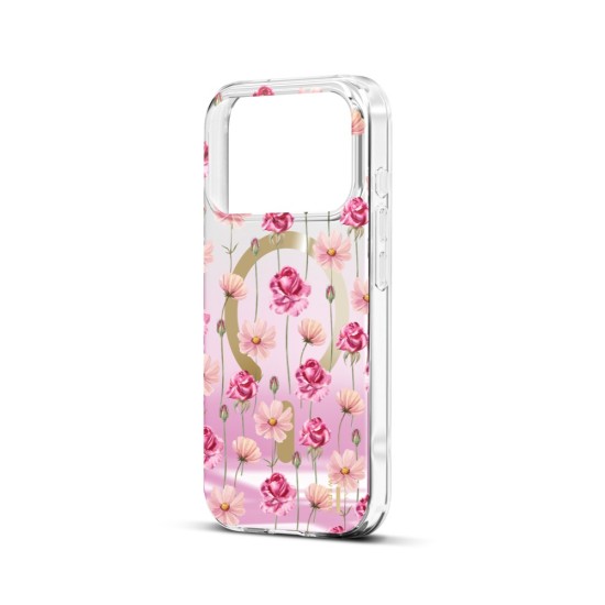 iDeal of Sweden Mirror Back Case with MagSafe priekš Apple iPhone 17 Pro Max - Rose Blush Floral - silikona-plastikāta aizmugures apvalks / bampers-vāciņš