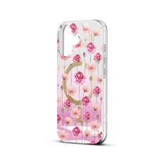 iDeal of Sweden Mirror Back Case with MagSafe priekš Apple iPhone 17 - Rose Blush Floral - silikona-plastikāta aizmugures apvalks / bampers-vāciņš