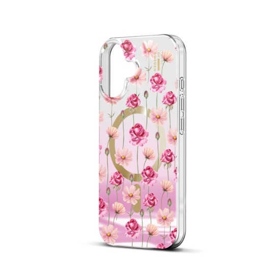 iDeal of Sweden Mirror Back Case with MagSafe priekš Apple iPhone 17 - Rose Blush Floral - silikona-plastikāta aizmugures apvalks / bampers-vāciņš