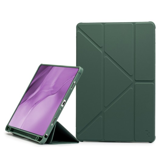 Reach Origami Case priekš Samsung Galaxy Tab A9 Plus X230 / X235 - Tumši Zaļš - sāniski atverams maciņš ar magnētu un stendu