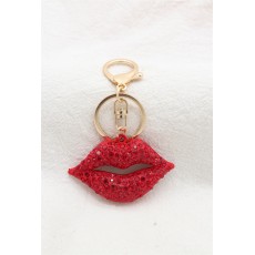Lip Bag Keychain - Sarkans - Piekarināms aksesuārs / Somas piekariņš