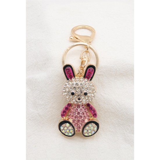 Rabbit Bag Keychain - Fuksija - Piekarināms aksesuārs / Somas piekariņš