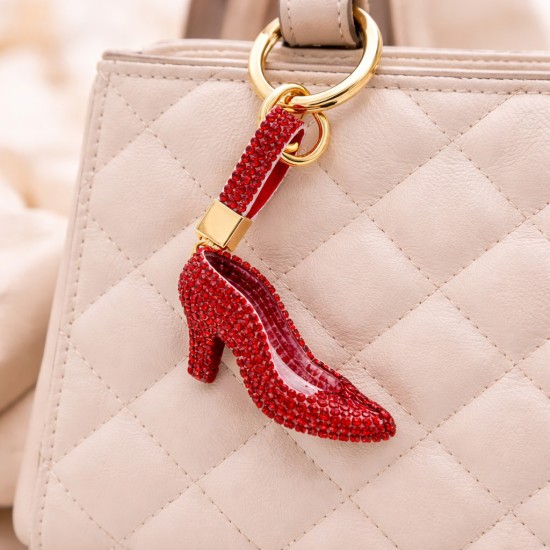 Shoe Bag Keychain - Sarkans - Piekarināms aksesuārs / Somas piekariņš