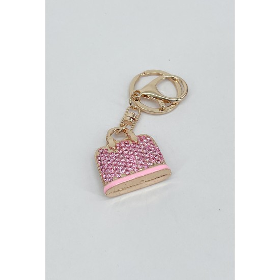 Woman Bag Keychain - Rozā - Piekarināms aksesuārs / Somas piekariņš
