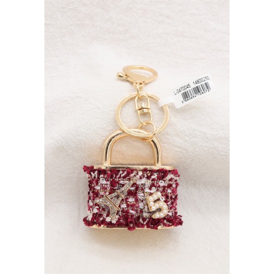 Woman Bag 2 Keychain - Bordo - Piekarināms aksesuārs / Somas piekariņš