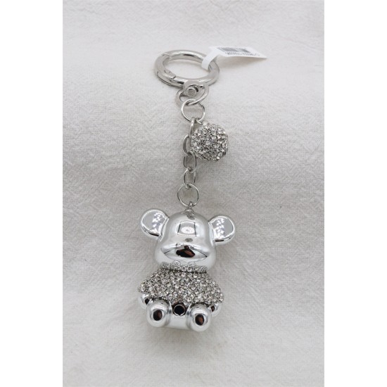 Bear Keys Bag Keychain - Sudrabains - Piekarināms aksesuārs / Somas piekariņš