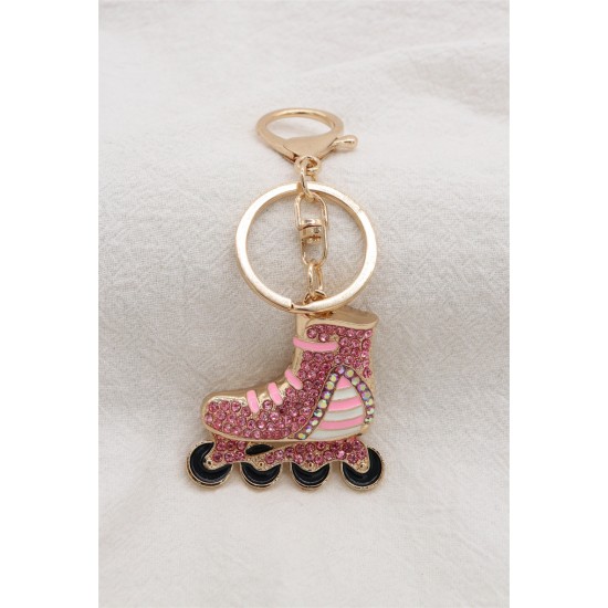 Roller Skates Bag Keychain - Rozā - Piekarināms aksesuārs / Somas piekariņš