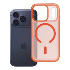 Flexline Mag Cover with MagSafe priekš Apple iPhone 17 Pro - Oranžs - matēts silikona-plastikāta aizmugures apvalks / bampers-vāciņš