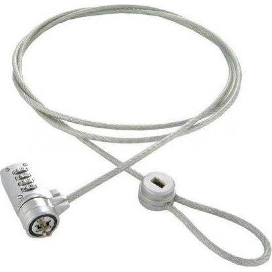 4World Drošības kodu trose slēdzis portatīvajam datoram 1.8m (Kensington lock)