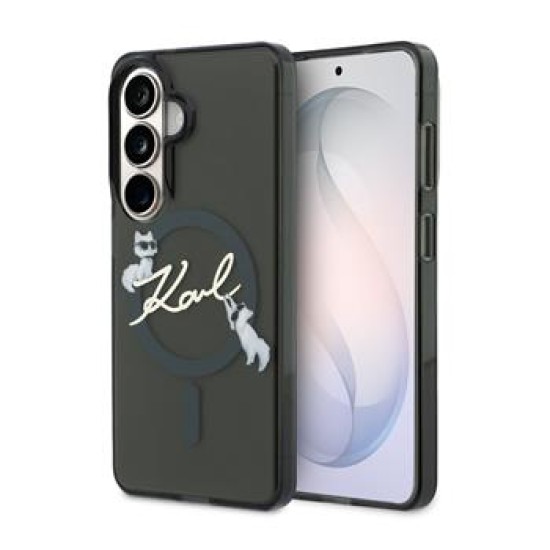 Karl Lagerfeld IML Choupette Karl Script Logo Magnetic series Back Case KLHMS26L5HKSCAK для Samsung Galaxy S26 Ultra 5G - Чёрный - силиконовый чехол-накладка / бампер-крышка